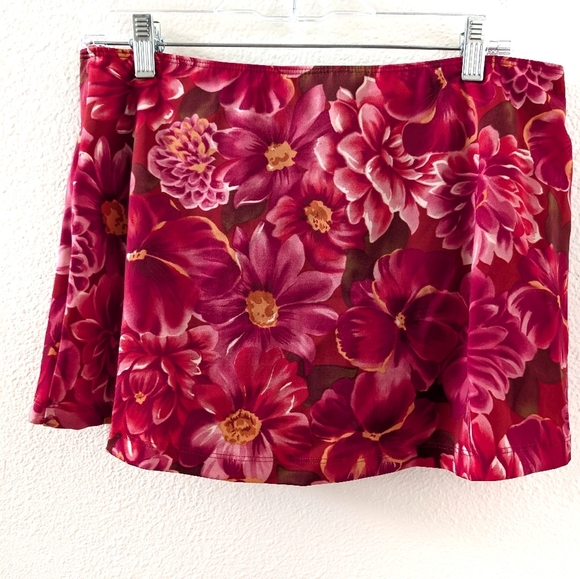 Shape Fx Skort Swim Bottom Red Floral 12 C-2609 - Picture 2 of 4